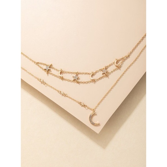 Moon and Stars 2 Piece Charm Necklace - Picture 5 of 5